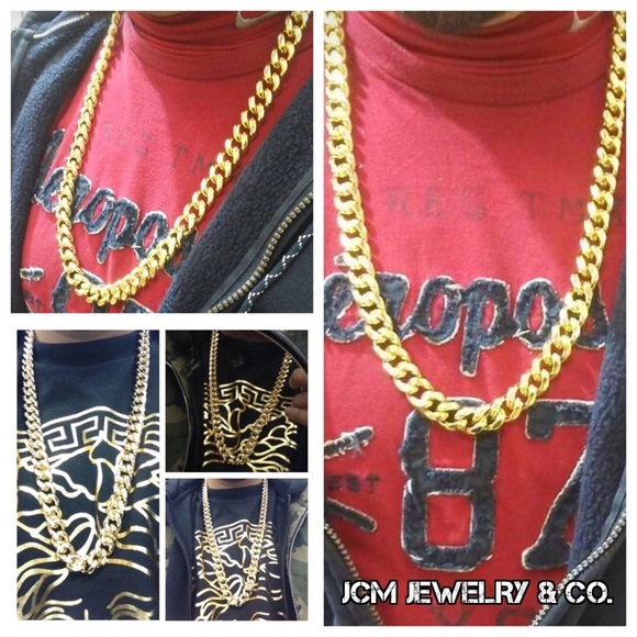 Micro Jesus Face Pendant & 3mm 24 14K Gold Plated Cuban & Micro Jesus Necklace SET