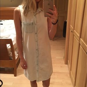 Rag and Bone Light Denim Button-Up Dress