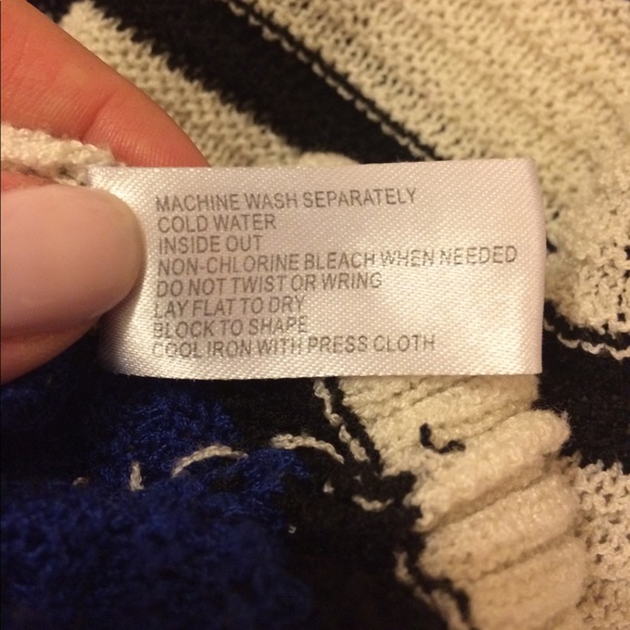 Modern Black, White, Blue Sweater - Picture 6 of 6