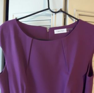 Formal Purple Calvin Klein Dress with Black Belt