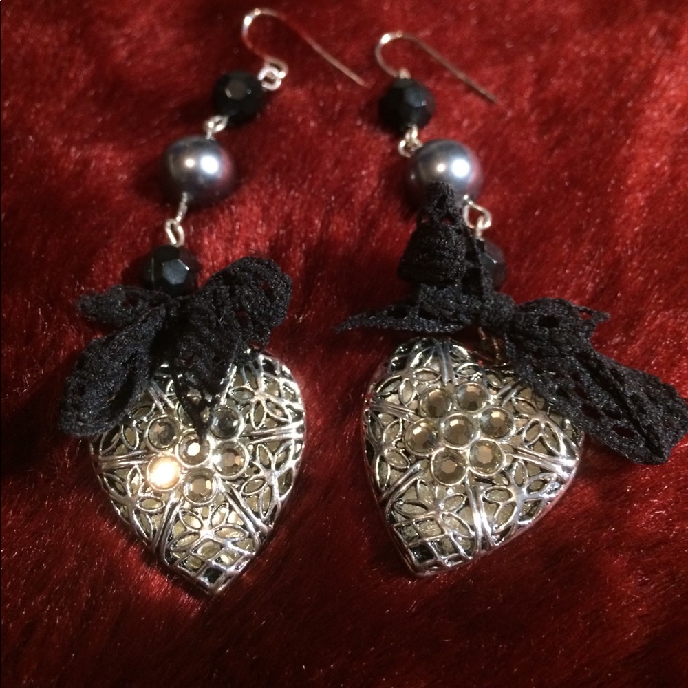 Genuine Pearl Silver-Toned Dangle Earrings