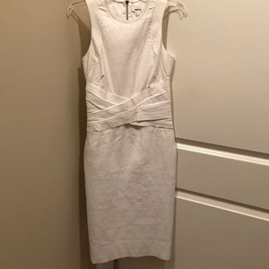 White Helmut Lang Dress with Leather Accent Size 2