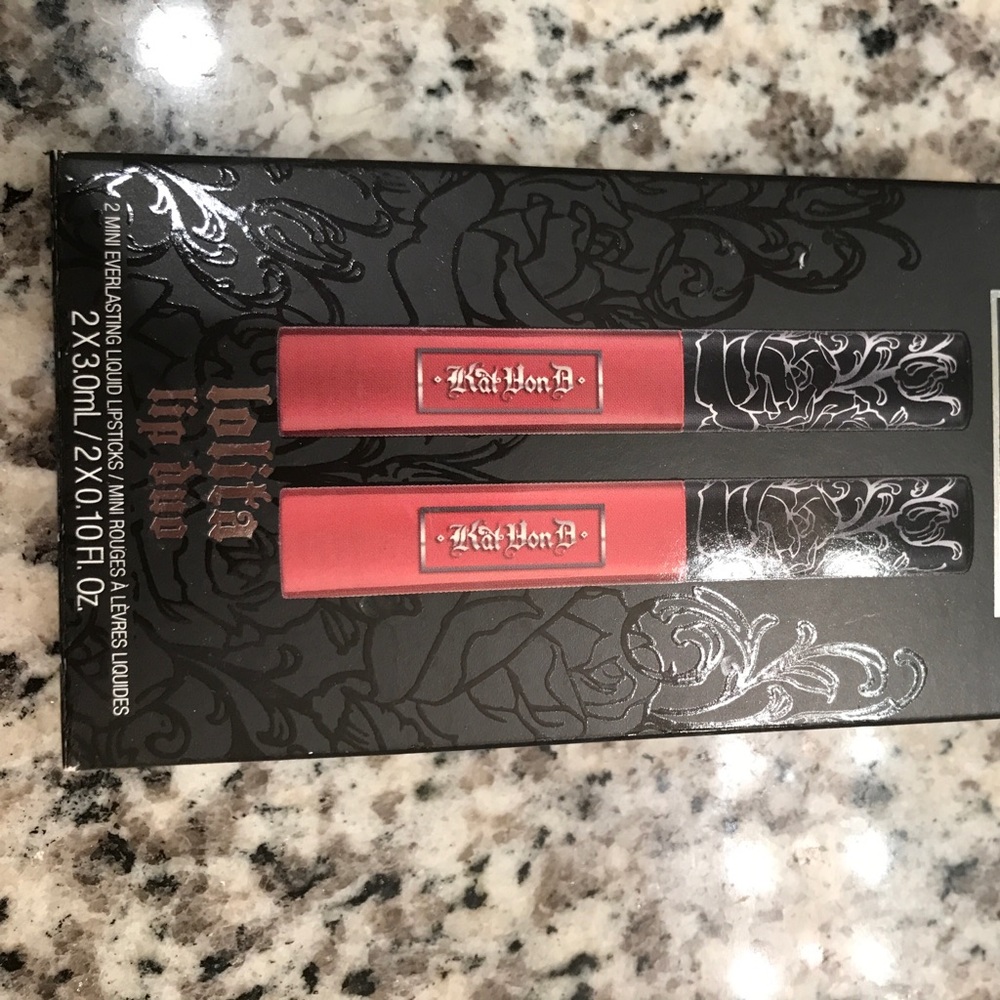 mini Kat von D liquid lipsticks in Lolita 1 and 2