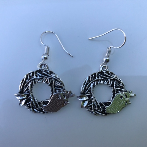 undefined Jewelry - Womens Earring Silver Plated Hook Branches Bird