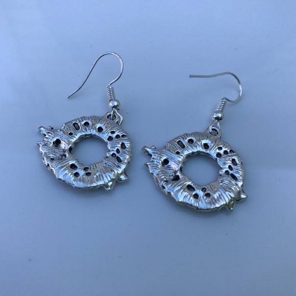 Womens Earring Silver Plated Hook Branches Bird - Picture 4 of 8