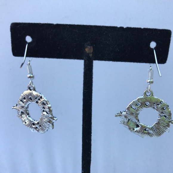 Womens Earring Silver Plated Hook Branches Bird - Picture 7 of 8