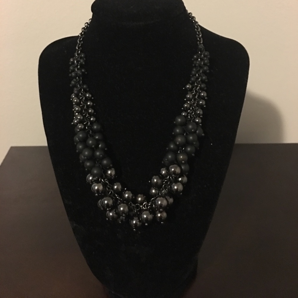 Black beaded necklace