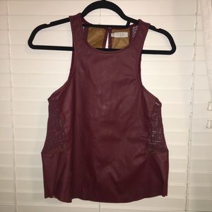 Tobi Red Pleather Tank Top