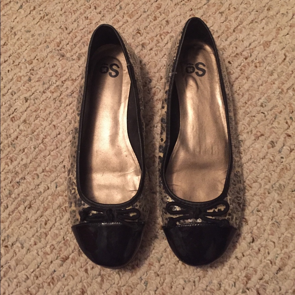 Sequin cheetah flats