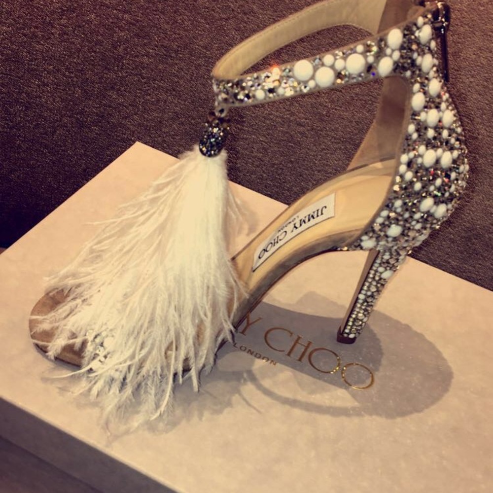 Jimmy Choo Viola Feather Tassel Cocktail Sandals