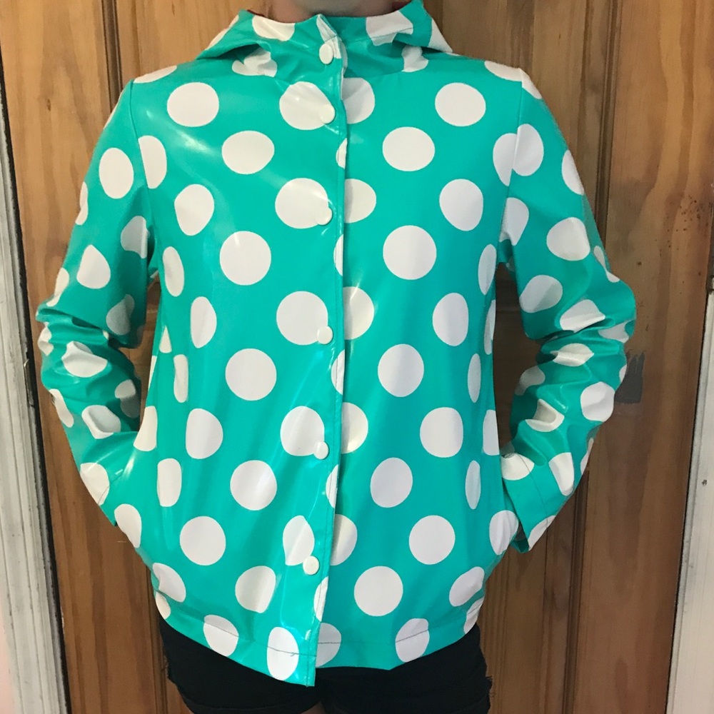 Circo Teal Polka Dot Raincoat