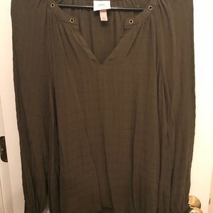 Olive green long sleeve blouse