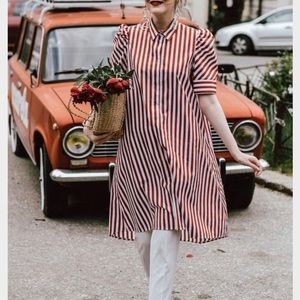 Zara stripped buttoned dress