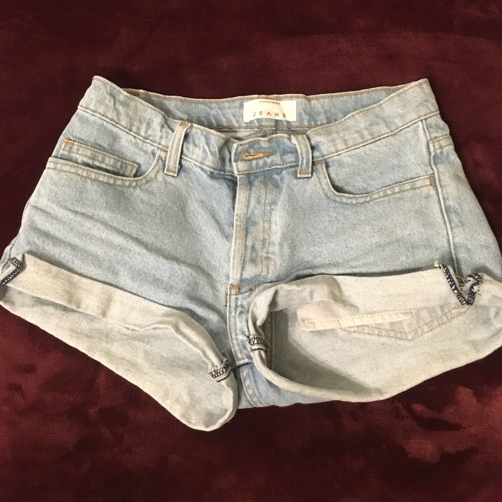 American apparel light denim shorts