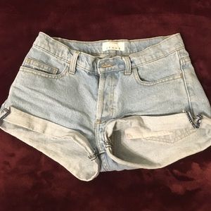 American apparel light denim shorts