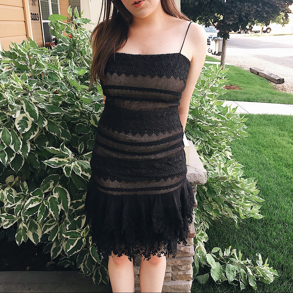 Black Lace Mini Dress