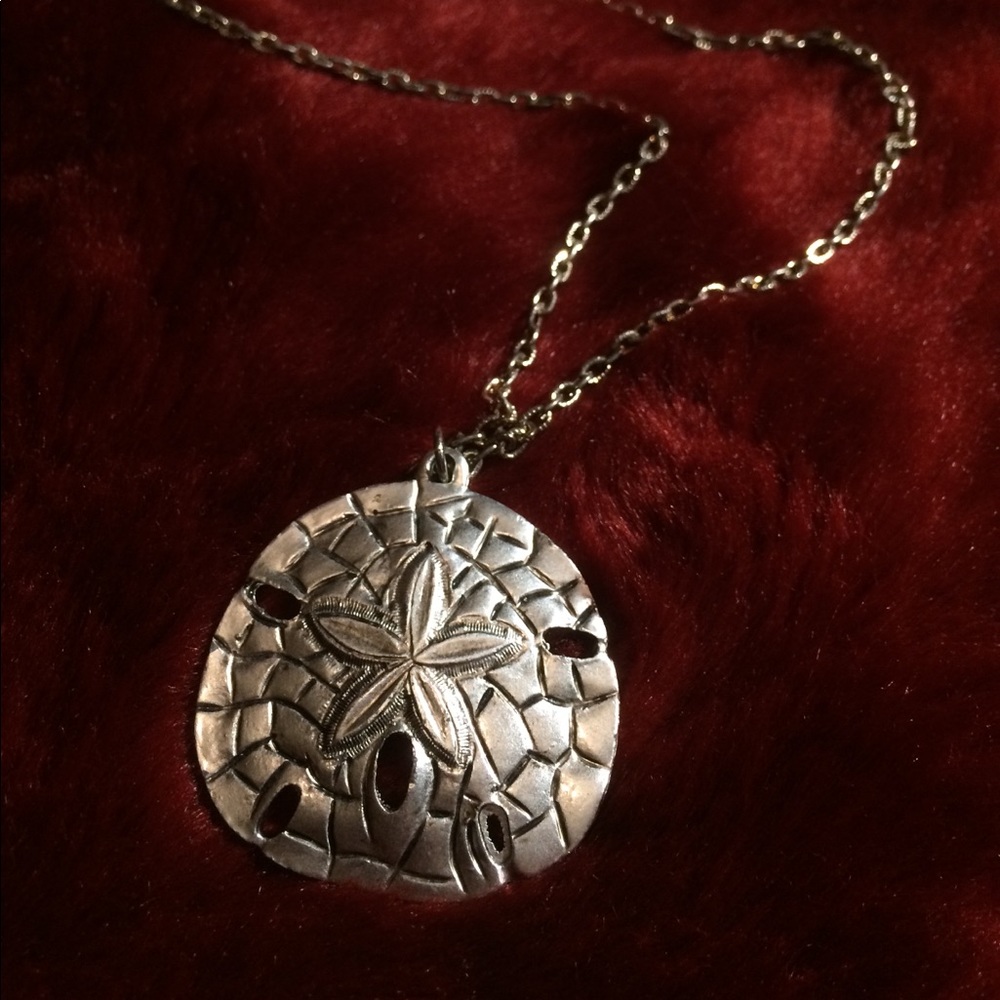 Vintage Sand Dollar Silver Toned Necklace