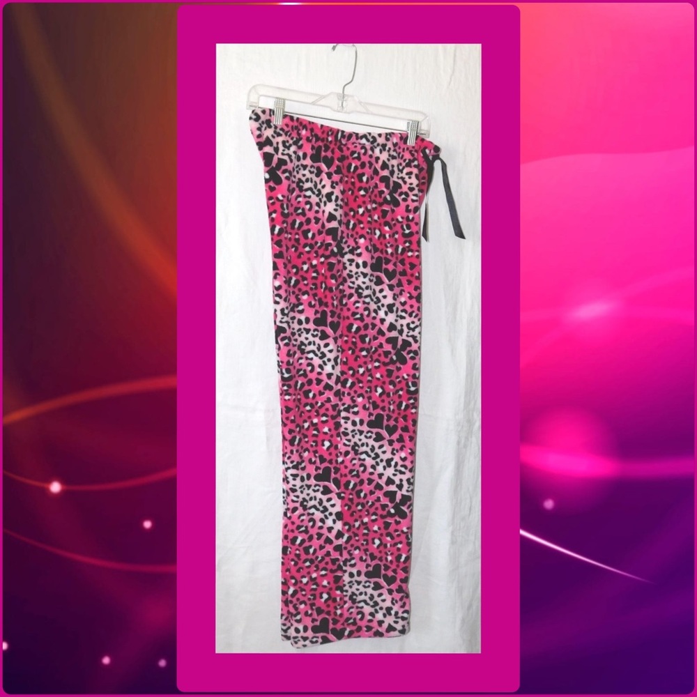 Love To Sleep Pink Animal Print Pajama Bottoms L