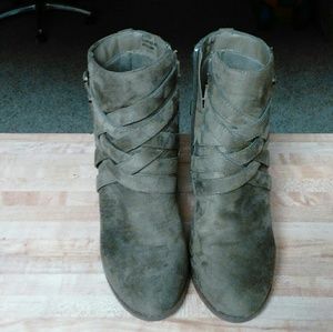 Army green booties size 8
