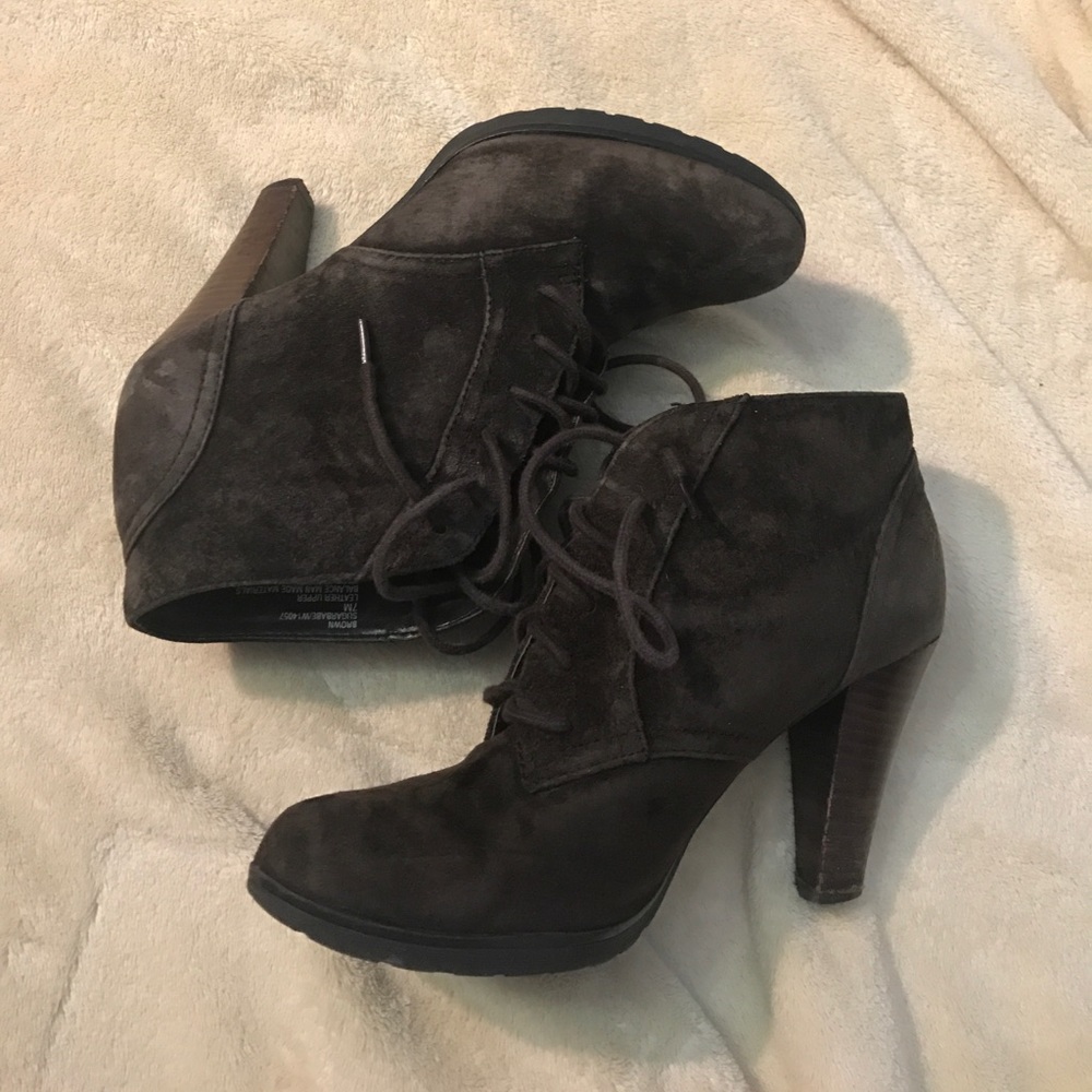 brown heeled booties