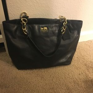 Black leather Coach purse