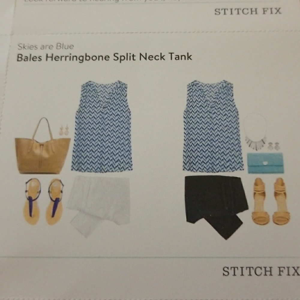 Skies are Blue Bales Herringbone Split Neck tank