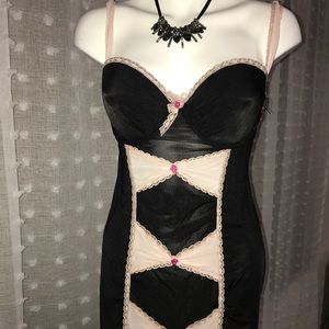 Black, Baby Pink & White lingerie dress