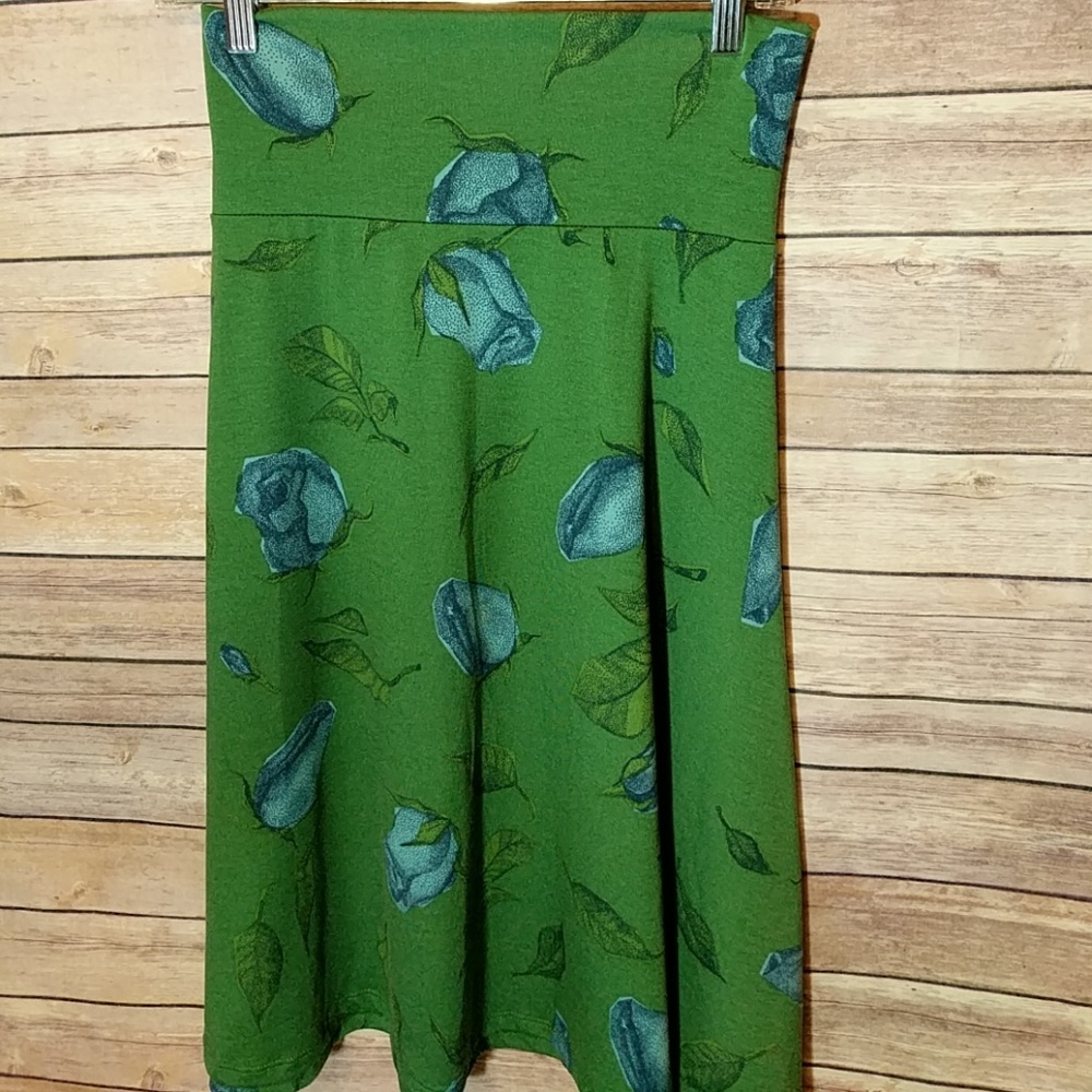 Large Green Rose Azure Skirt