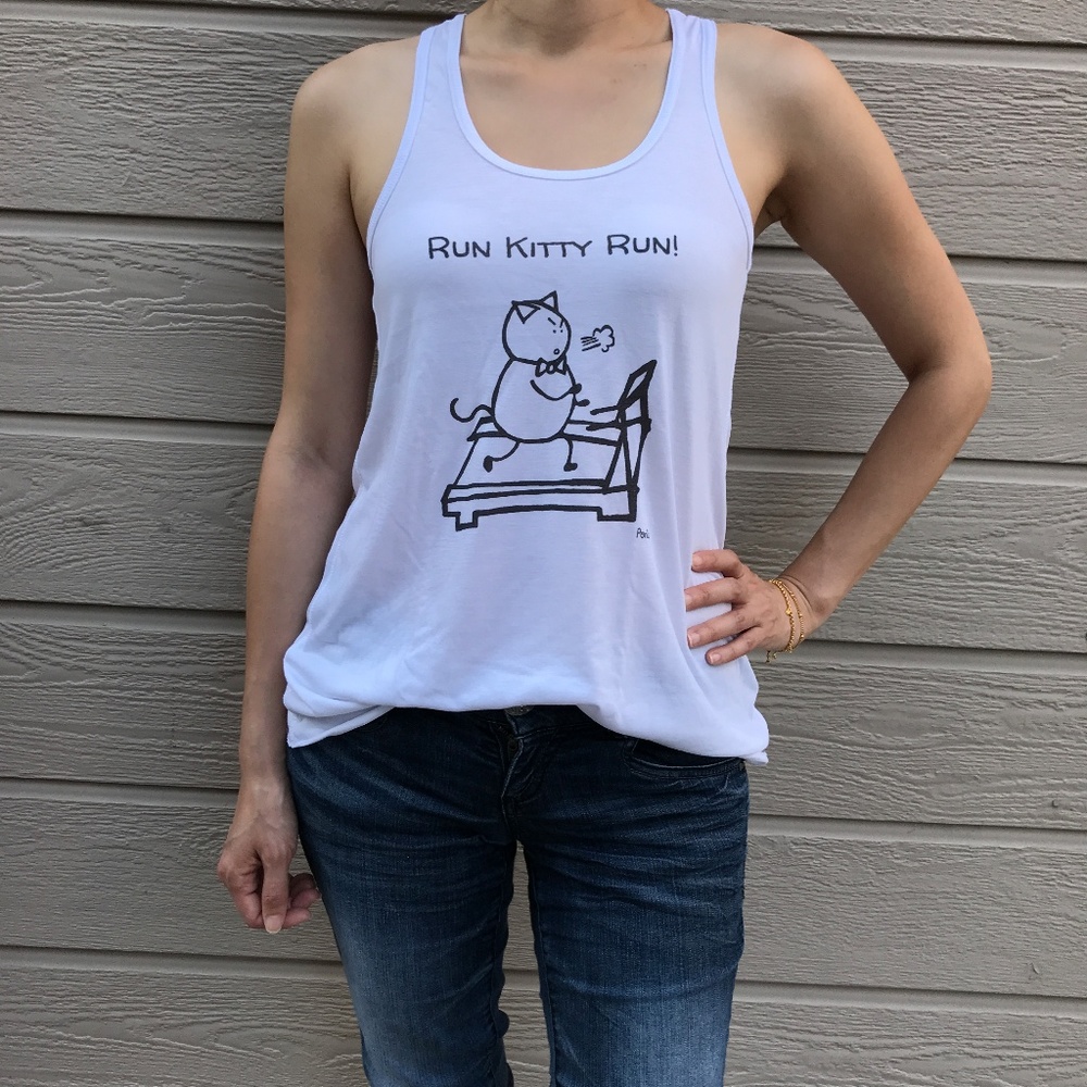 "Run Kitty Run" Flowy Tank Top - Picture 2 of 4
