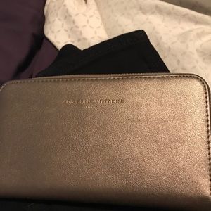 Adrienne vittadini large silver wallet