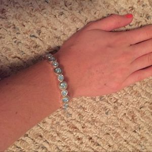 Silver with blue stones bracelet