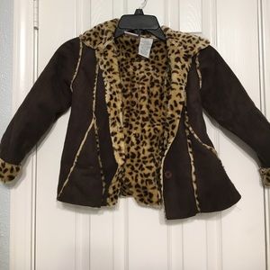 Faux fur/ faux suede cheetah print jacket