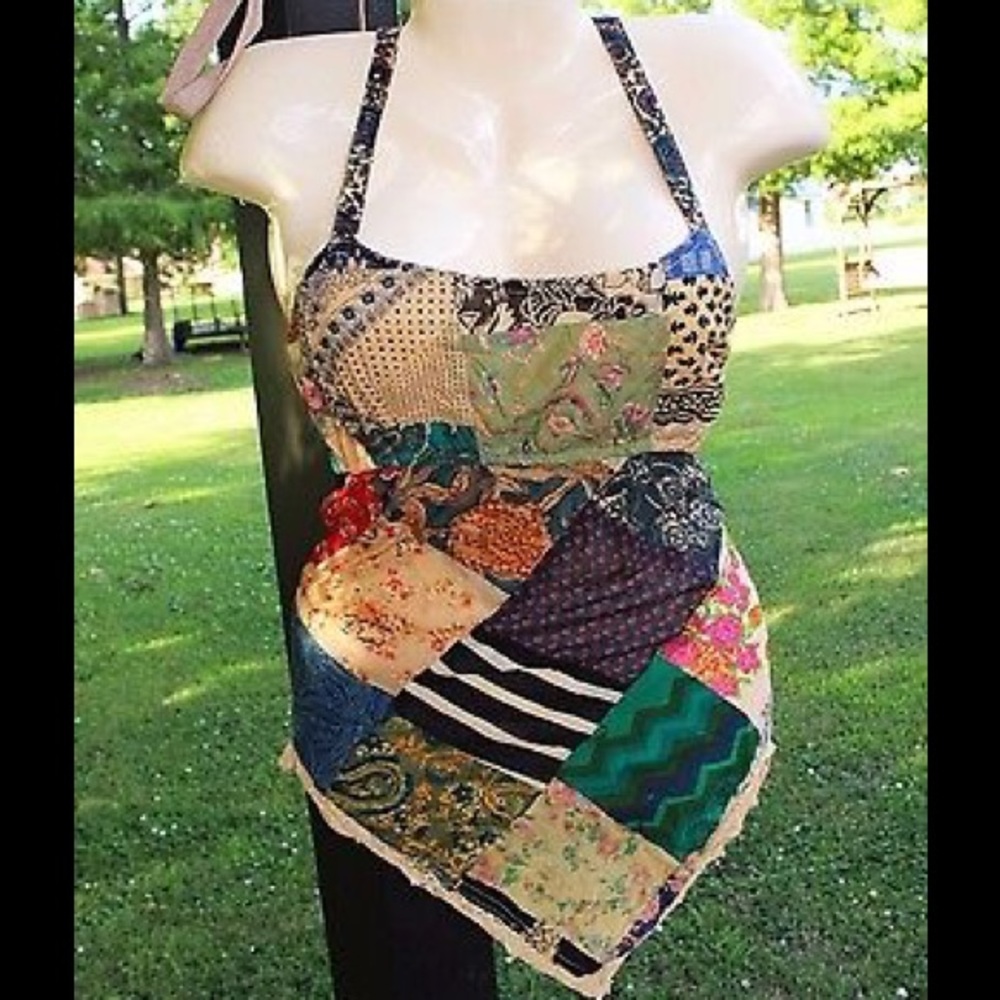 Printed Cotton Open-Back Blouse top hippie boho