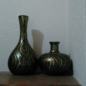 Green vases