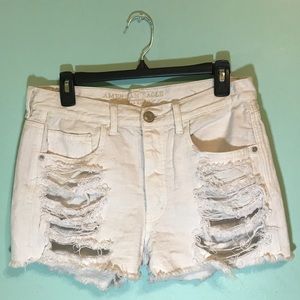 American Eagle White High Waisted Shorts