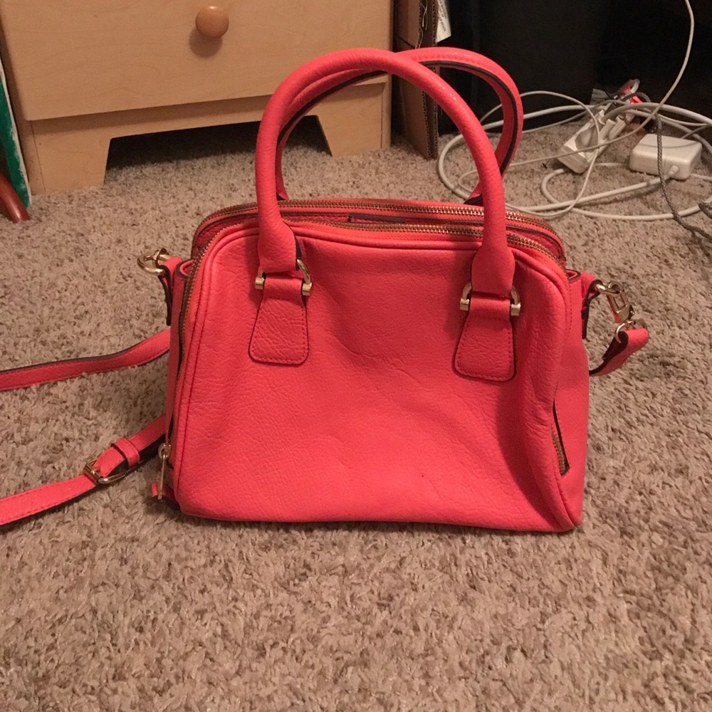Bright Coral Pink Merona Crossbody Handbag