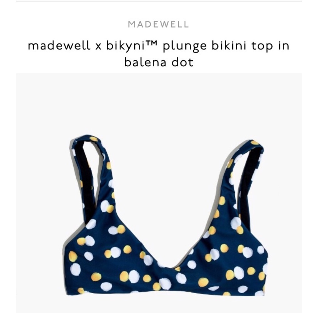 Madewell Bikyni Plunge Bikini Top in Balena Dot