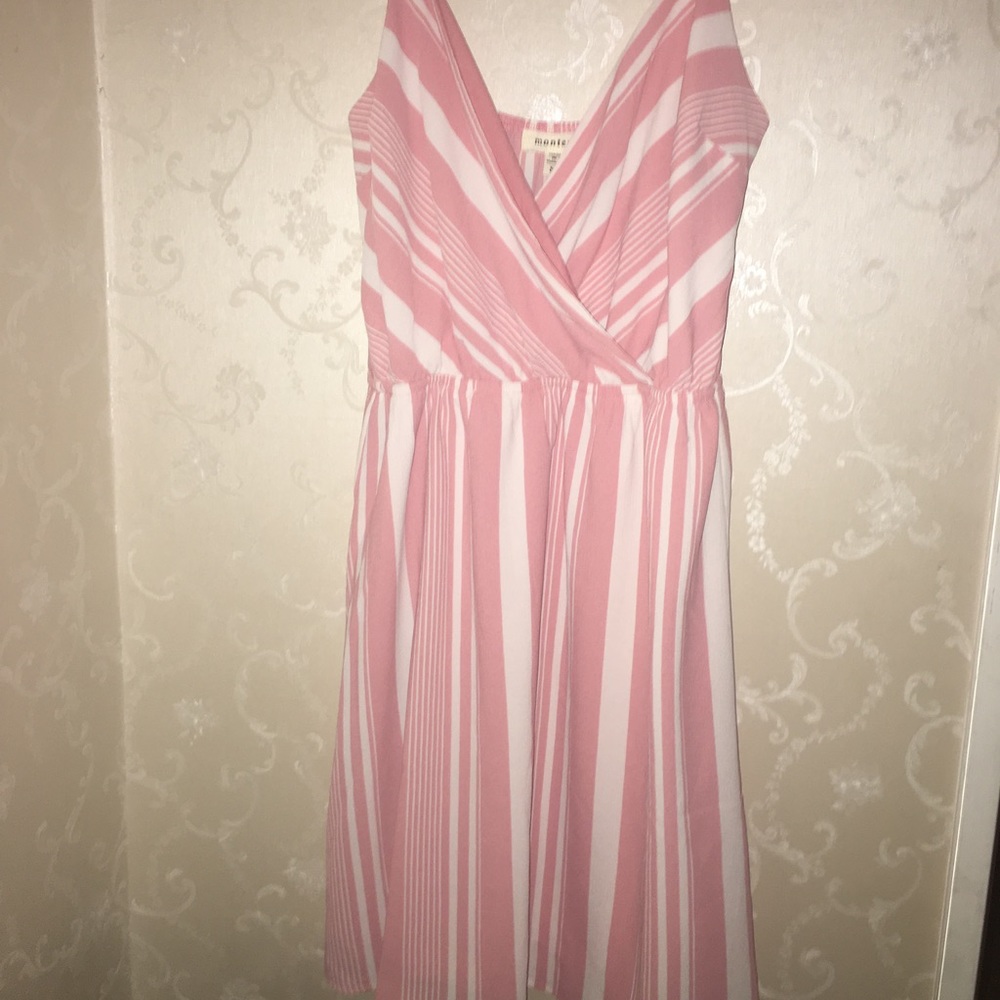 Pink and White Striped Cami Dress