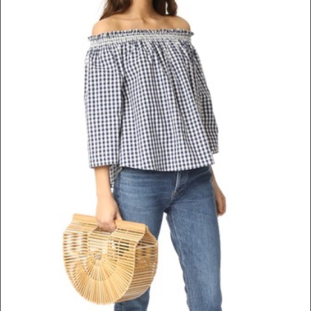 Madewell Gingham off shoulder top