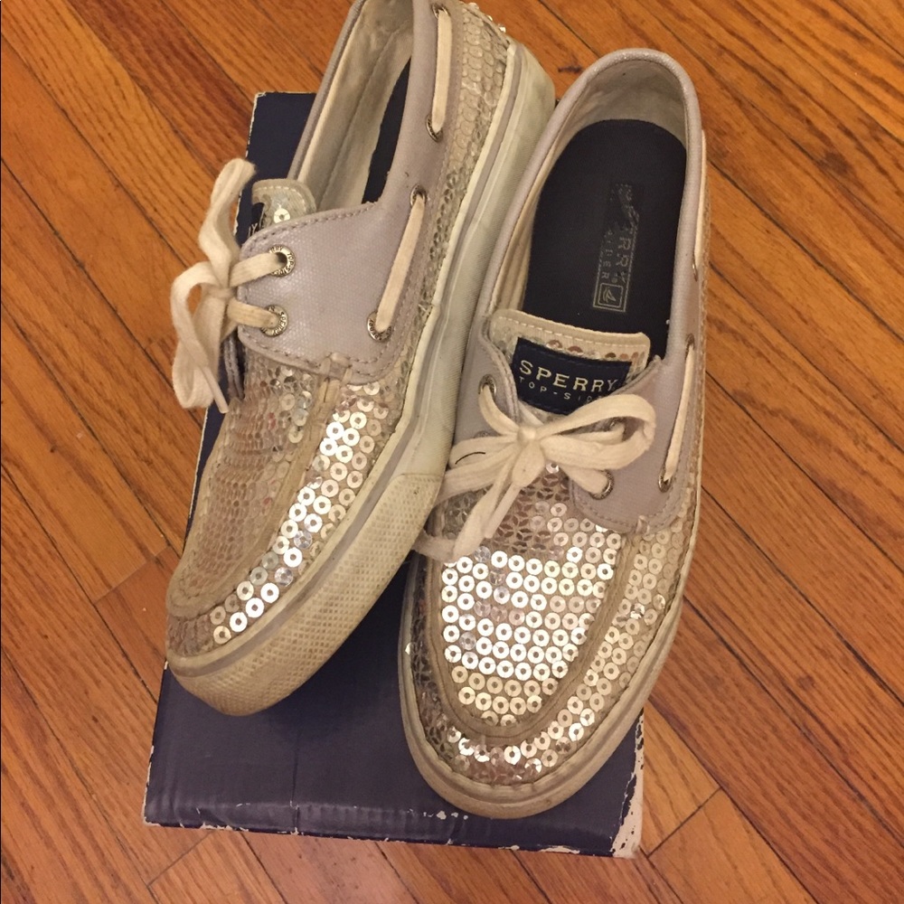 Silver Sequin Sperrys - image 3
