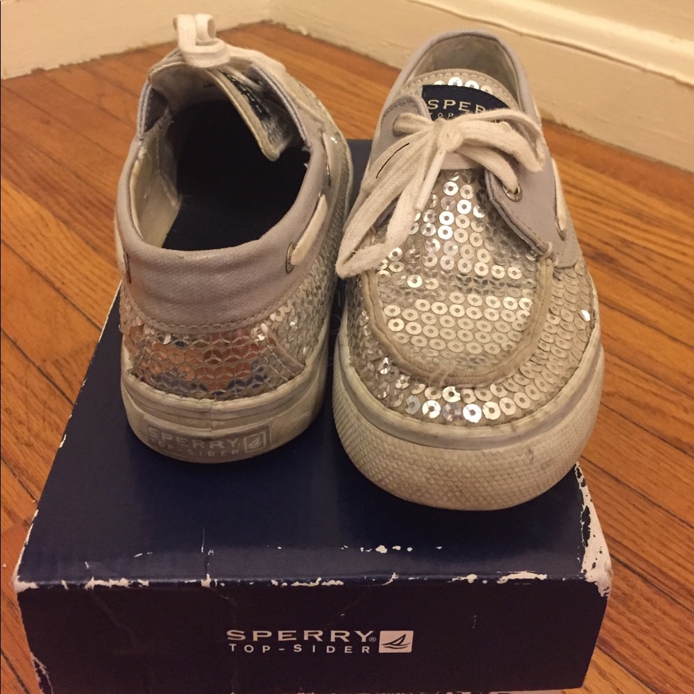 Silver Sequin Sperrys - image 4