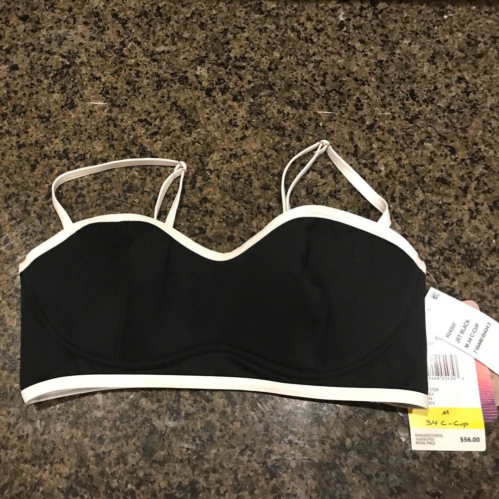 Black & White Bra sized swim top 34c