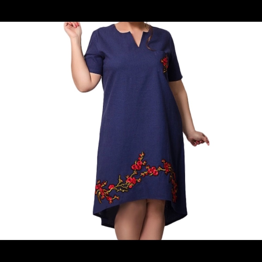 Embroidered. Boho Chic. High Low Dress.