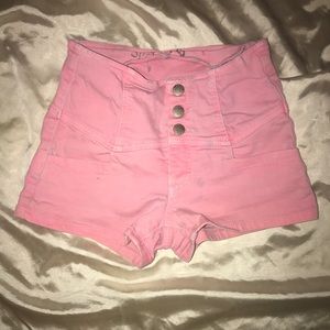 Baby pink high waist shorts