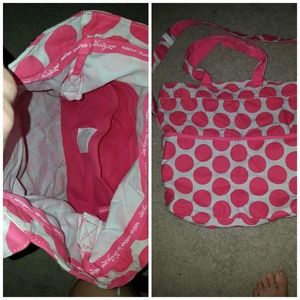 Fold over retro metro (retired) coral dot