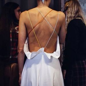 Colorful Straps White Dress