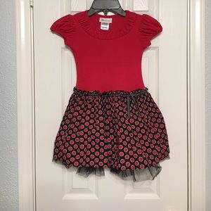Red and Black Polka dot dress
