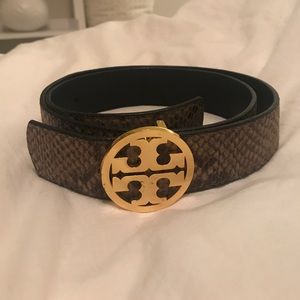 Tory burch snake skin belt
