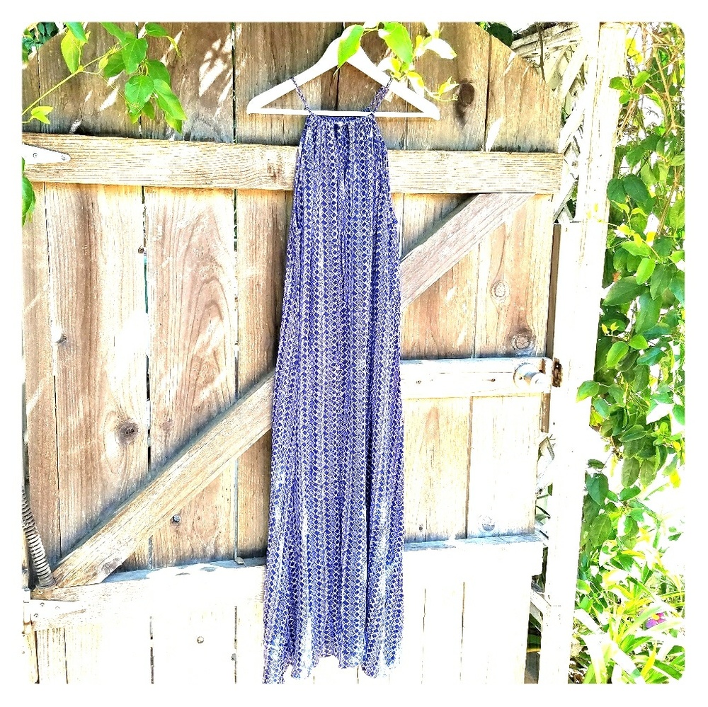 Blue print maxi dress S/M