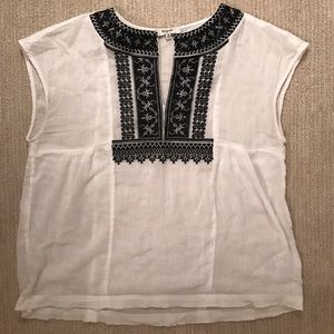 Madewell embroidered linen top